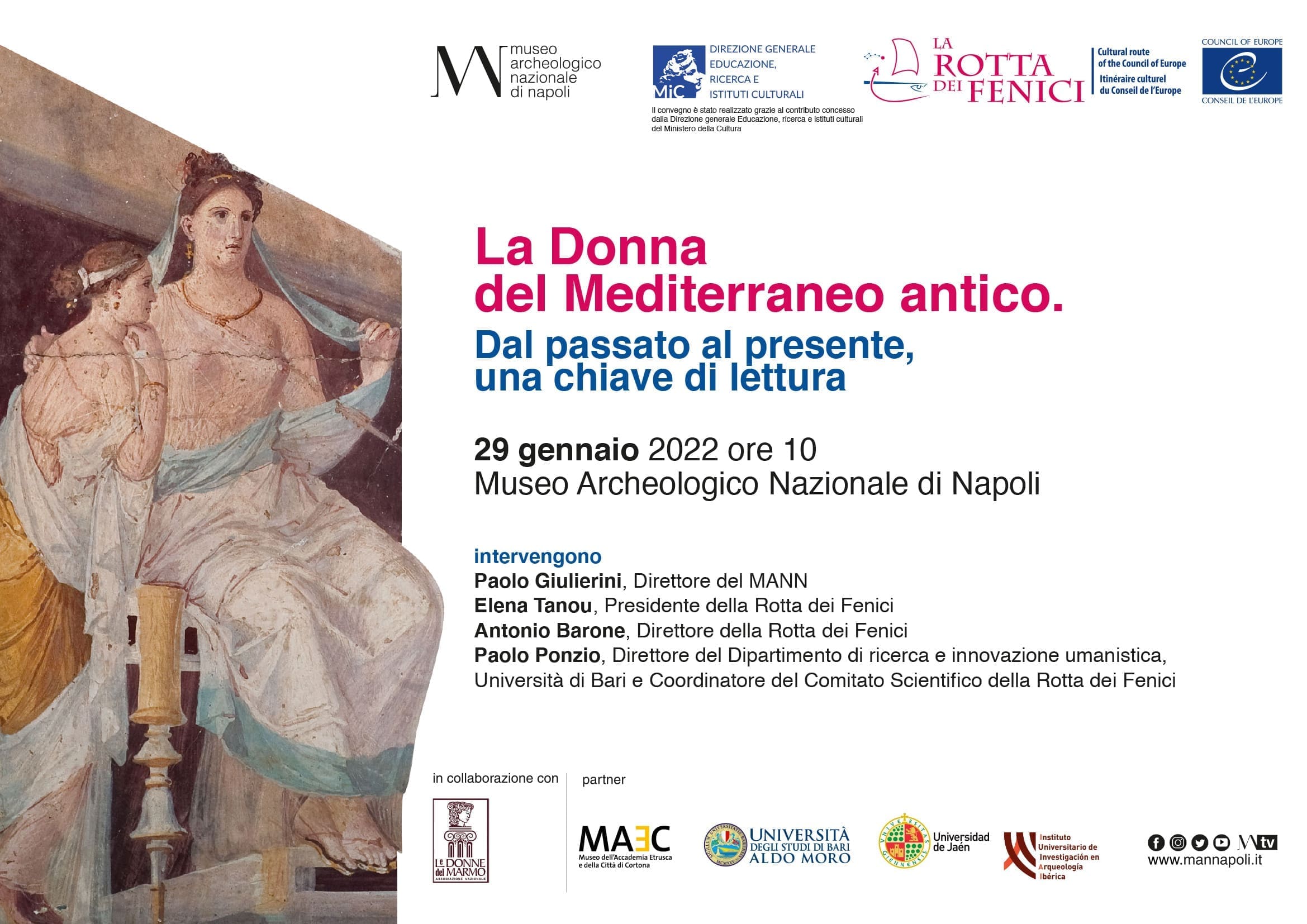 Convegno “La donna del Mediterraneo antico. Dal passato al presente, una chiave di lettura”, 29 gennaio – Napoli